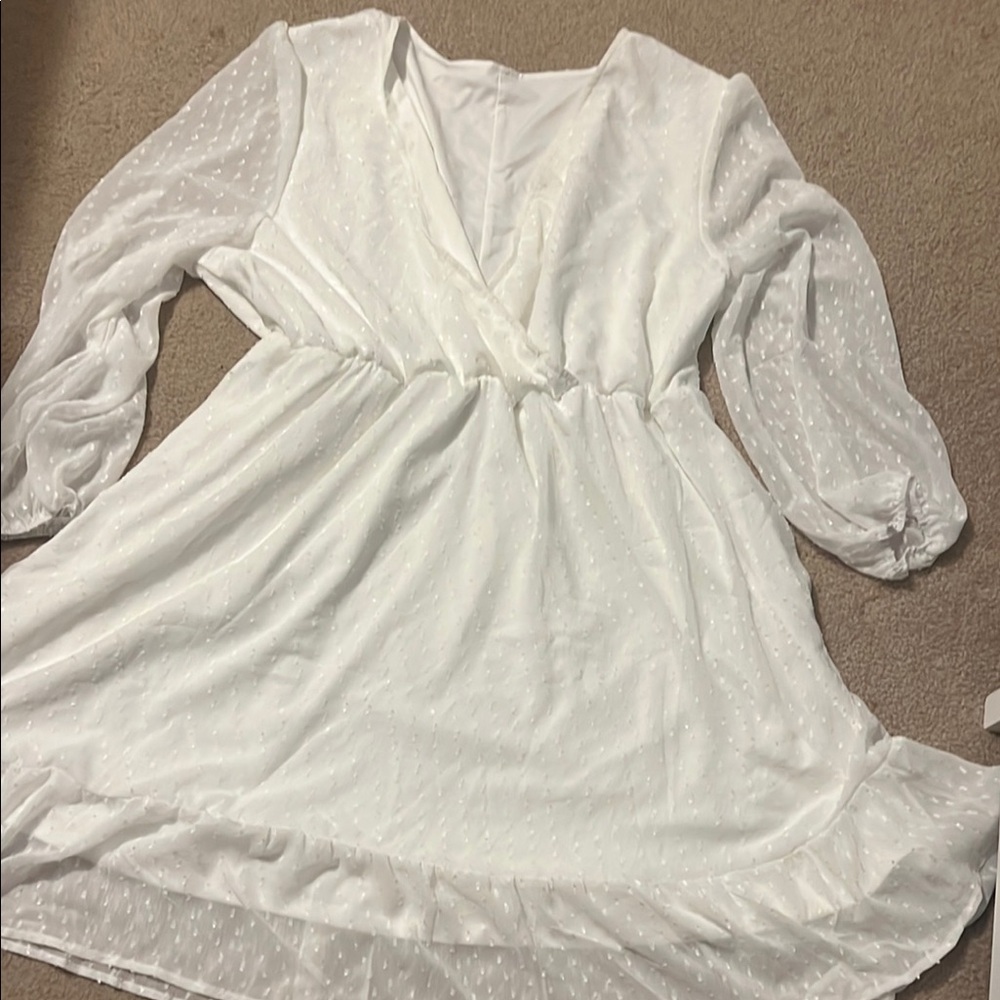 SHEIN White Long Sleeve Dress